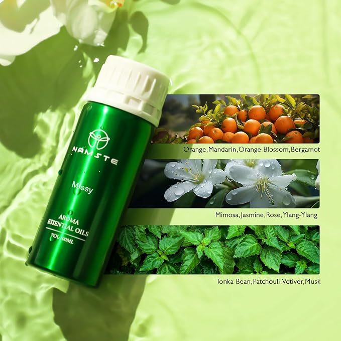 Missy 100ml Essential Oil for Diffuser Citrus & Floral Diffuser Oil | Long Lasting Scent, Vanilla Musk Blended with Jasmine and Tonka Bean for Soap & Candle Making