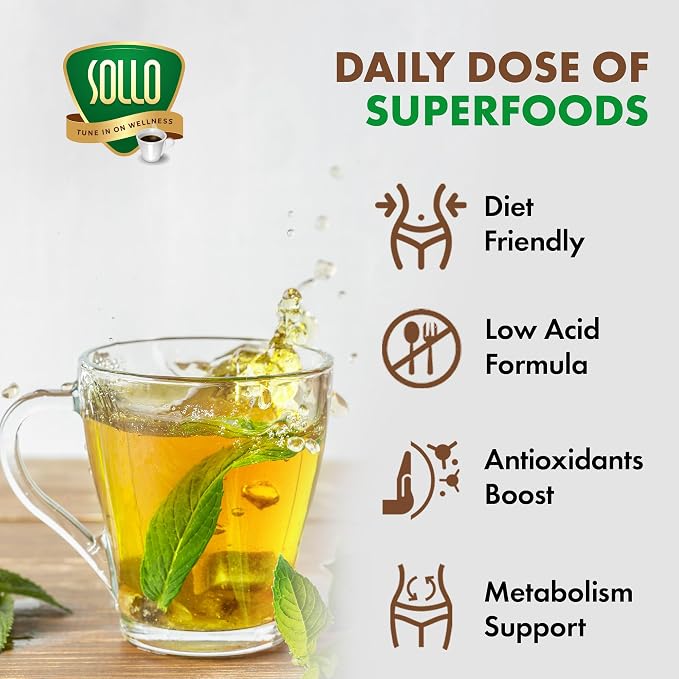 SOLLO Slim Tea K-Cup, Diet Support, Weight Loss with Garcinia & Green Coffee Extract, Single Serve Pods, Compatible With 2.0 K-Cup Keurig Brewers, 24 Ct