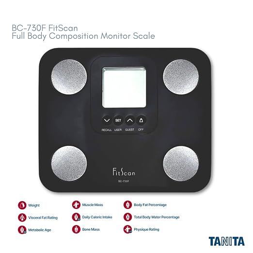 FitScan BC-730F FitScan InBody Scale - Japan Technology Compact Digital Body Composition Monitor with BMI, Fat, Muscle Mass, Metabolism Tracker - User Friendly & Accurate