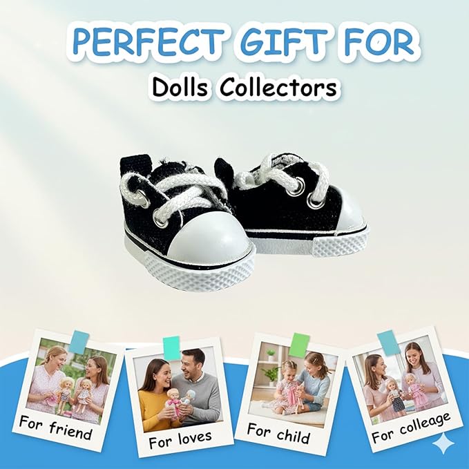 3pcs Doll Accessories Set for 17cm Doll Included Headphones, Canvas Shoes and Mini Gradient-Lens Glasses, Trendy Dress Up Accessories for 6.7 Inches 1st/2nd/3rd Gen Figures (Headphone Set - Black)