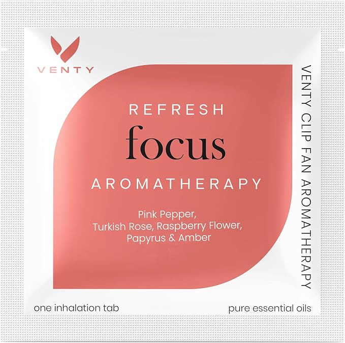 Venty Rose Scent Pack – 8 Aromatherapy Reflls for The Venty Clip Fan | Soothing Fragrances for a Relaxing Atmosphere
