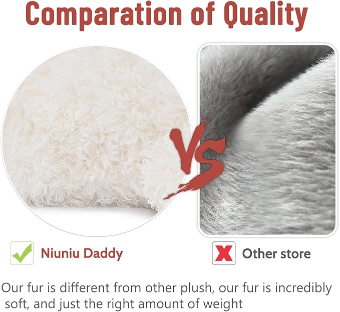 Niuniu Daddy 20" | 3.3 Pound Sheep Weighted Stuffed Animals, Large White Goat Pillowfort Stuffed Lap Animal Toys for Kids Adults, Big Plush Body Pillow for Gifts Birthday Christmas Holiday