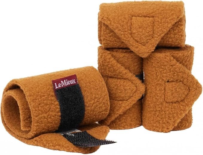 LeMieux Toy Pony Bandages for Toy Pony - Fleece - Simple Fastening - Suitable for Ages 3 Years + - Ginger