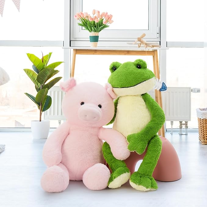 MaoGoLan 24 inch Large Pig Stuffed Animal Plush Pig Pink Stuffed Piggy Toy for Girls, Cute Piglet Plush Farm Animals Party Decorations Kids Christmas Valentine's Day Gifts