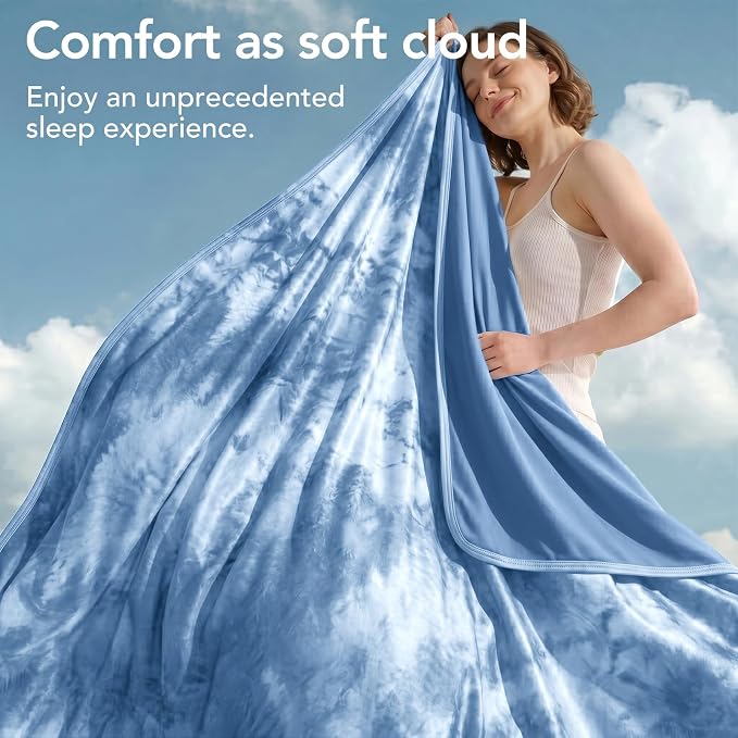 Cooling Blanket Throw 50"x70" for Hot Sleepers | Cold Summer Soft Blanket for Bed Couch and Travel Absorbs Heat Q-Max>0.35 Cool Lightweight Throw for Night Sweats Menopause