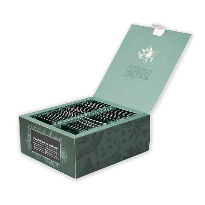 ACORUS Herbal Selection Tea Set, Natural Herbal Tea Variety Pack, Assorted Tea Box, Tea Gift Set of 4 Different Teas, Herbal Tea Sampler of 56 Tea Bags Individually Wrapped