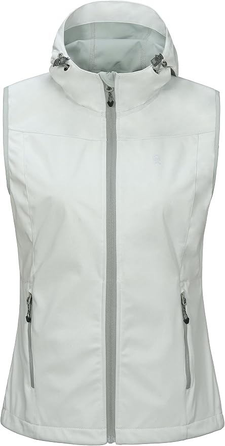 Little Donkey Andy Women's Lightweight Softshell Vest, Windproof Sleeveless Jacket for Running Hiking Travel