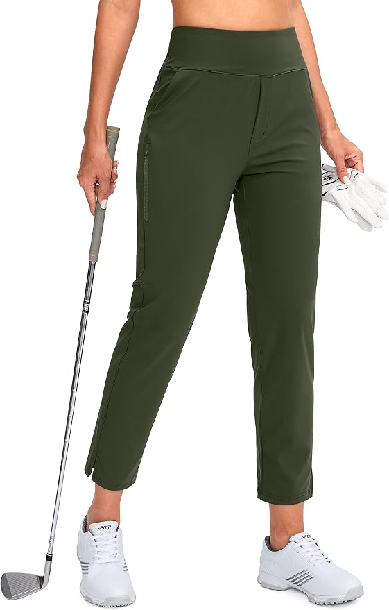 YYV Women's Golf Pants High Waist Stretch Ankle Pants with Pockets | Work Ankle Pants, Dress Pants with 4 Pockets, For Yoga Business Travel Casual