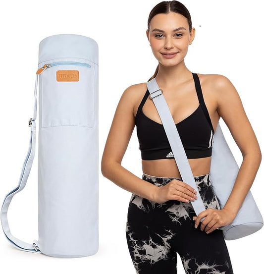 UDANA Canvas Yoga Mat Bag for Women & Men, Full-Zip Carrier with 3 Pockets & Adjustable Strap, Stylish Gym & Pilates Bag – Available in Multiple Sizes