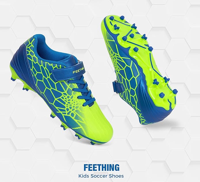 Kids Soccer Cleats for Boys Girls Soccer Shoes Firm Ground Youth Lightweight Athletic Training Football Cleats for Little/Big Kid