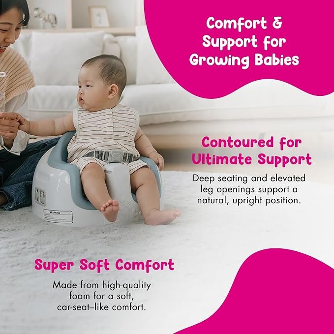 Bumbo 2 Pack 3-in-1 Multi-Seat for 6 to 36 Months, Travel Baby and Infant Feeding & Play Floor Seat, Portable Booster with Tray, White/Desert Mirage