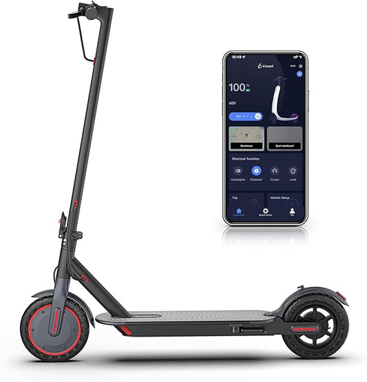 Maxshot Electric Scooter, 8.5" /10" /14" Tire, 16/19/22 Mph Top Speed, 12/16/21/27/28/49/50 Miles Long Range, Folding Escooter for Adults and Kids with Seat Bag, Dual Braking, Dual Suspension, App
