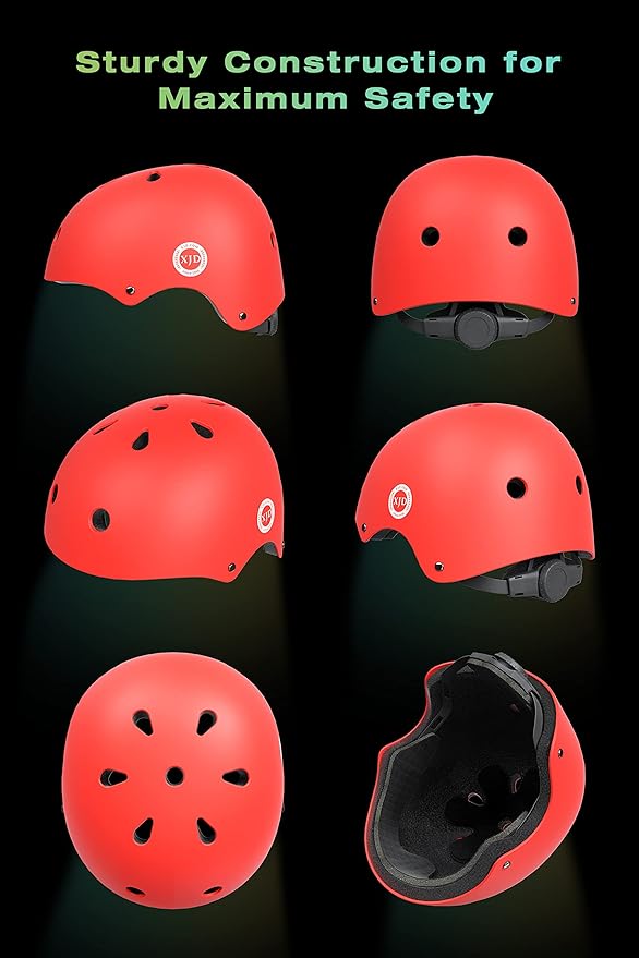 XJD Kids Bike Helmet,Multi-Sport Protective Gear Set for 3-5-8-14 Years Boys Girls with Knee and Elbow Pads Wrist Guards fit Roller Skates,Cycling,Skateboarding,Christmas Birthday Gifts for Kids