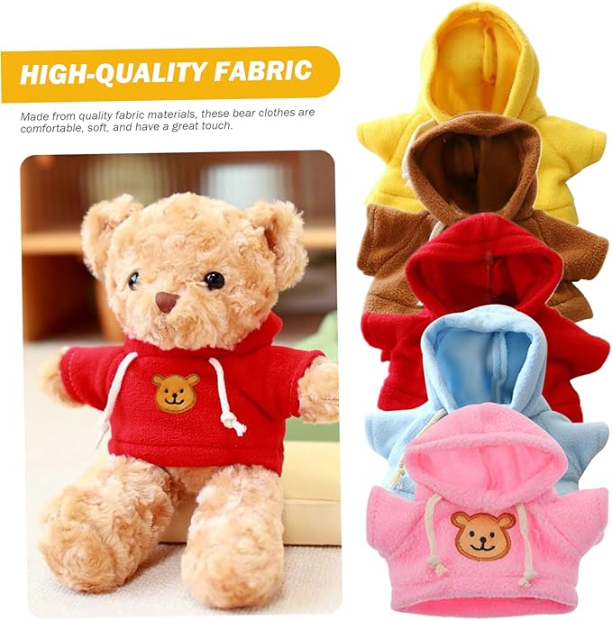 Stuffed Animal Clothes, 10PCS Bear Clothes, Bear Clothes Outfit, Doll Clothes Bear Hoodie Sweater, Funny DIY Clothes for Stuffed Animals