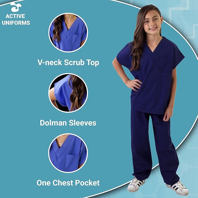 Kids Scrubs Set Super Soft Children Scrub Set Kids Doctor Dress up