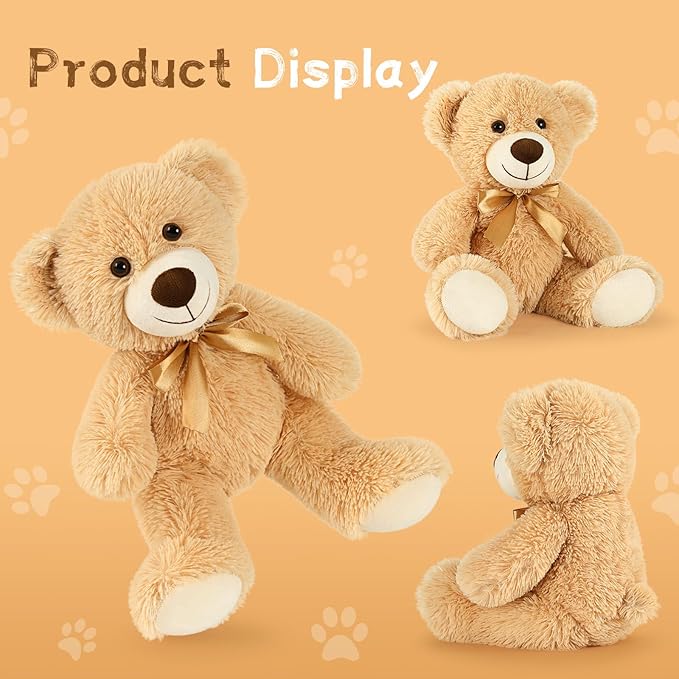 MaoGoLan 30Pcs Bulk Teddy Bears Stuffed Animals Baby Shower, Soft Small Stuffed Teddy Bears in Bulk, 13.5" Cuddly Mini Teddy Bears Centerpiece Baby Shower,Wedding,Party,Birthday(Brown/Gray/Tan)