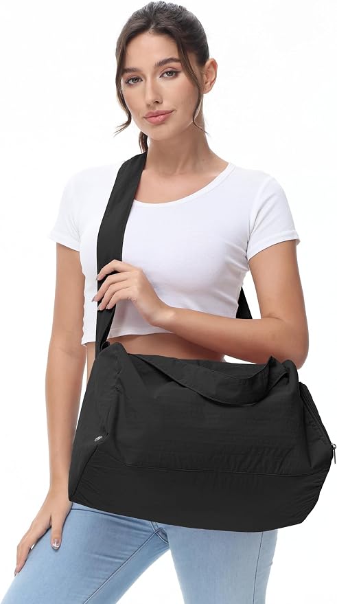 Small Gym Bag for Women with Shoes Compartment, Stylish Duffle Travel Bag for Plane, Lightweight Duffle Bag for Women & Men, Sport Gym Tote Bag with Wet Pocket for Yoga, Pilates, Swimming