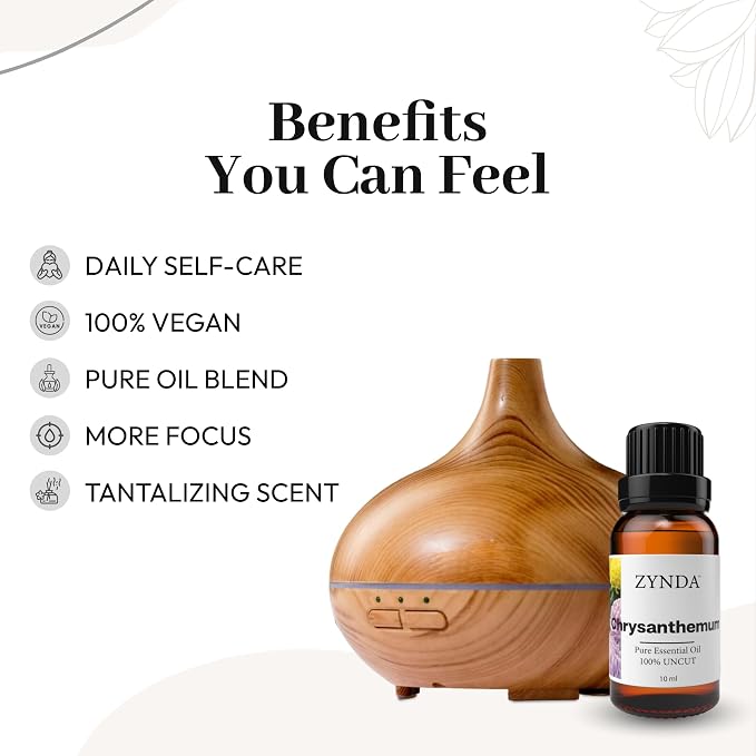 Chrysanthemum Essential Oil • 100% Pure & Natural Floral Extract | Premium Organic Chrysanthemum Oil for Relaxation, Skin Care & Aromatherapy – 10ml