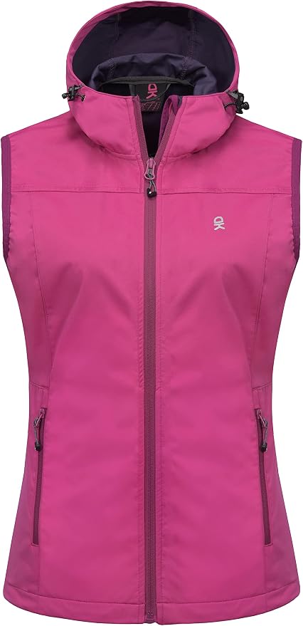 Little Donkey Andy Women's Lightweight Softshell Vest, Windproof Sleeveless Jacket for Running Hiking Travel