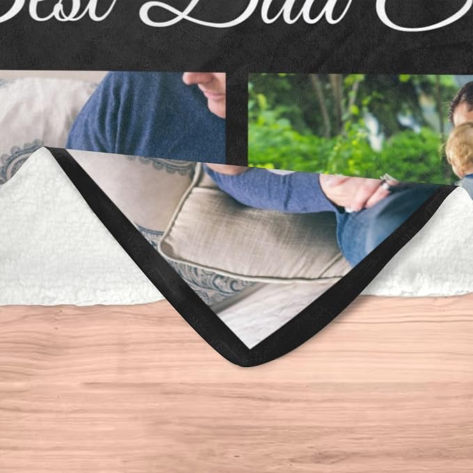 inkArts Custom Blanket with Photo, Personalized Blanket, Customized Photo Blankets, Customizable Blankets, Personalized Fathers Day Blanket Gifts for Dad Baby Kid Family Pet