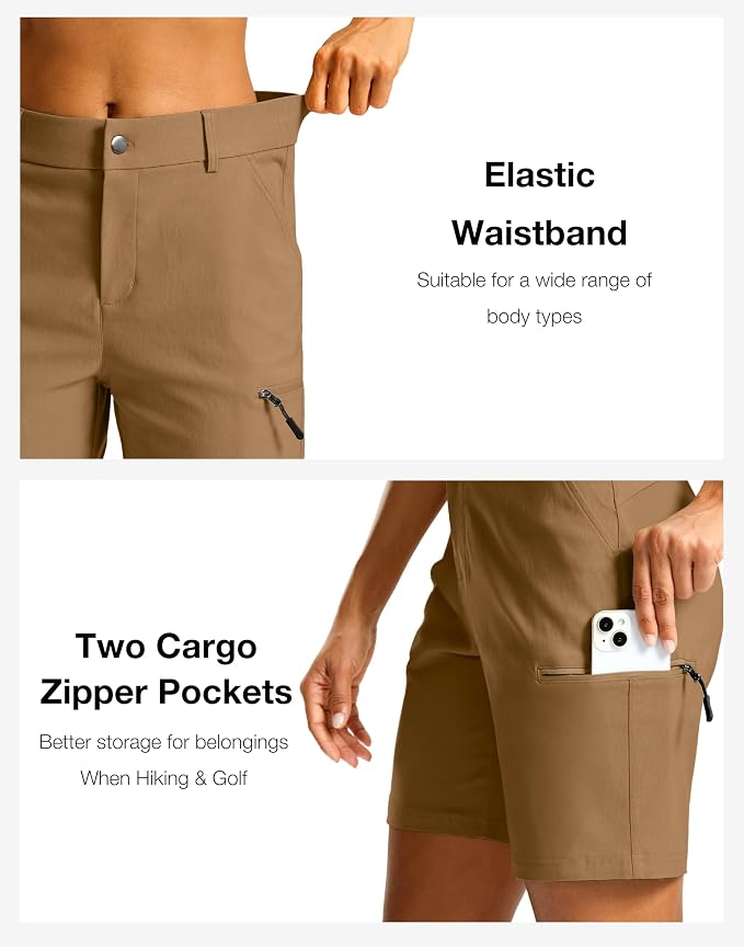 G Gradual Women's 7"/9" Hiking Cargo Shorts Quick Dry Lightweight Golf Outdoor Work Summer Travel Shorts with Pockets