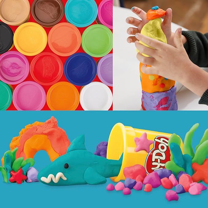 Play-Doh 22 Pack Ultimate Color Variety, Bulk Assorted Colors, 2 & 4 Ounce Modeling Compound Cans, Kids Arts & Crafts, Preschool Toys, Back to School Supplies, Ages 2+ (Amazon Exclusive)