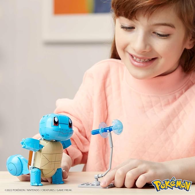 MEGA Pokemon Action Figure Building Toys for Kids, Build & Show Squirtle with 199 Pieces, 1 Poseable Character, 4 Inches Tall