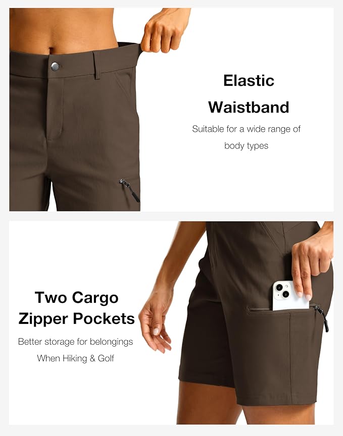 G Gradual Women's 7"/9" Hiking Cargo Shorts Quick Dry Lightweight Golf Outdoor Work Summer Travel Shorts with Pockets