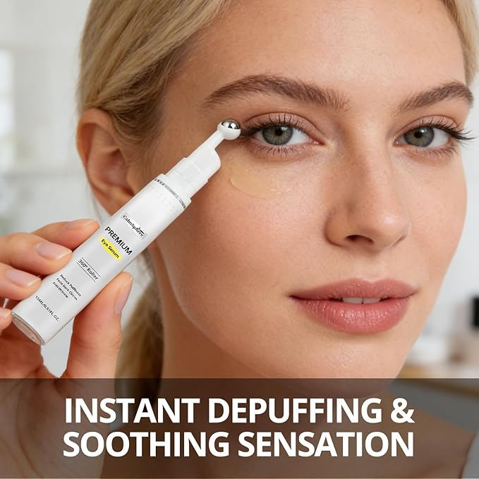 Premium Eye Serum with 360° Roller, Reduce Puffiness, Fade Dark Circles, Anti-Wrinkle, 15ML/0.51FL.OZ