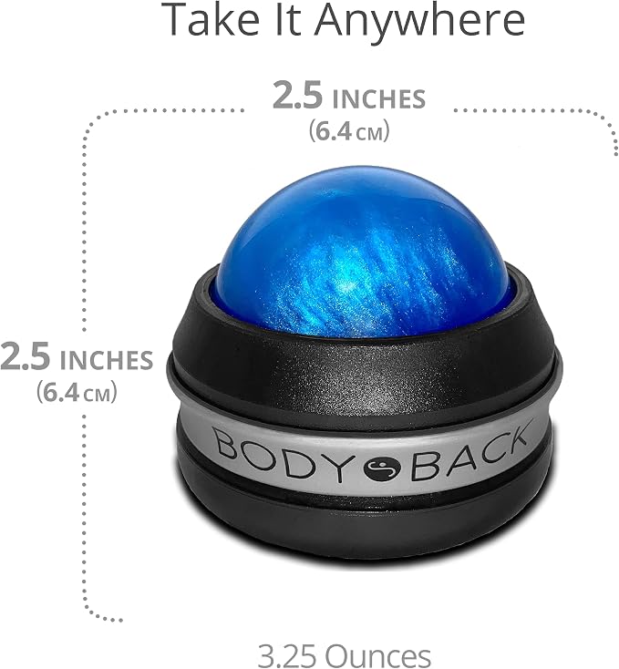 Body Back FSA Eligible Manual Massage Roller Ball | Deep Tissue Roller & Lacrosse Ball - Handheld Massager for Sore Muscles & Joint Pain | 360° Mobility Therapy Ball for Athletes & Fitness Recovery