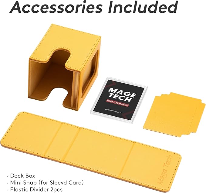 Commander Deck Box Lite - Card Display with Snap Card Holder & Removable Cover, Fits 100+ Single-Sleeved Cards, Ideal for MTG, PTCG, OPCG, SWU & More (Yellow)