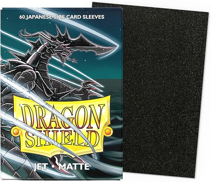 Dragon Shield | Japanese Size Card Matte Sleeves | 60 CT - Smooth & Tough Premium TCG Sleeves - Compatible with Yu-Gi-Oh, Naruto, Cardfight & Vanguard | Jet