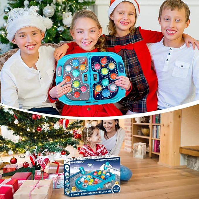 Whack Game Mole for Toddlers, Toys for 3-12 Year Old Boys Girls, Pounding Toys for Age 3-8, Birthday Gifts for 3 4 5 6 7 8+ Year Old Boys Kids, Educational Toy with Sound,Light,PK Mode with 2 Hammers