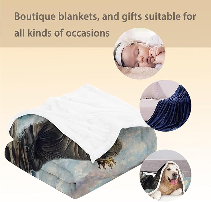 Majestic Walrus Blanket, Soft Warm Lightweight Animal Flannel Throw Blanket for Couch, Bed, Travel & Outdoor, Cozy Fluffy Fuzzy Blankets for Adults Kids, Home Decor 50×40 in