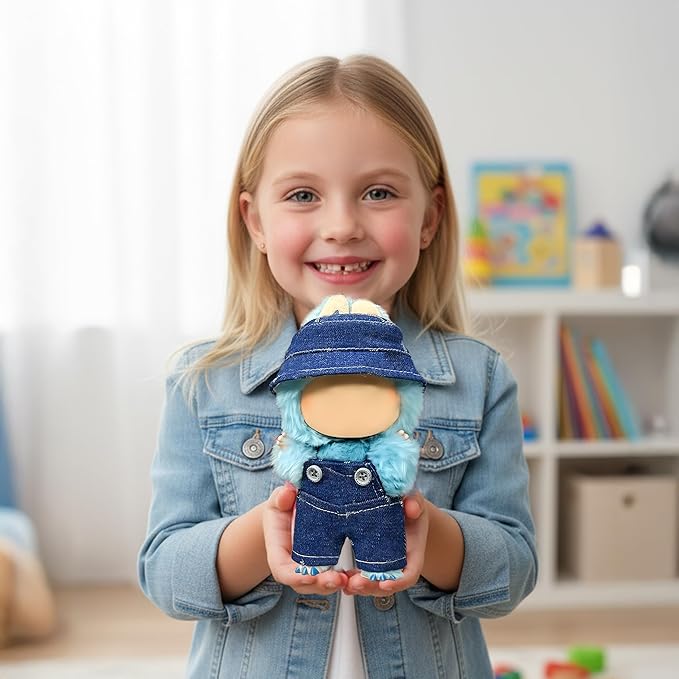 Clothes Fit for 17CM Doll, Fashion Doll Clothes Outfit Set Cute Theme Designer Toys Dress Accessories for Collector Fans Display (VV Dark Blue Denim)