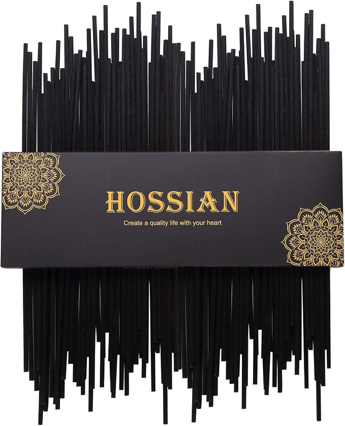 HOSSIAN 100PCS Fibre Reed Diffuser Sticks -10 Inchx 3.5mm BlackDiffuser Replacement Sticks(10" Black)