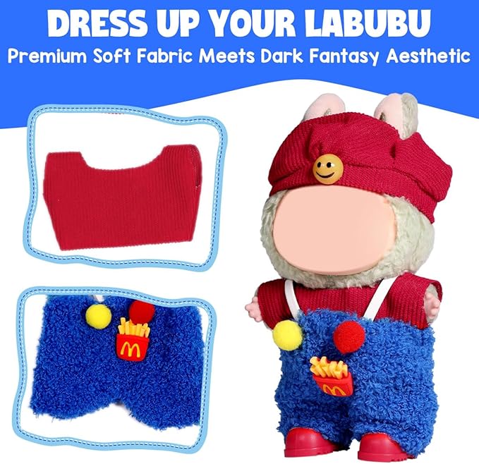 AICase for 17cm Doll Clothes/Outfit,Clothing Set for 17cm Doll,3 Piece Set Hat Clothing,Boys and Girls Stylish Adorable Clothes Accessories_10