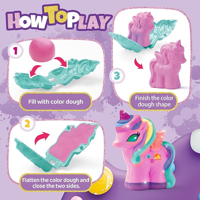 Color Dough Sets for Kids Ages 2-4, Unicorn Theme Dough Tools Kit for Kids Ages 4-8, 11 Piece Color Dough Accessories Arts Crafts Play Set, Preschool Education Toys for Toddlers Girls Age 3 4 5 6 7 8