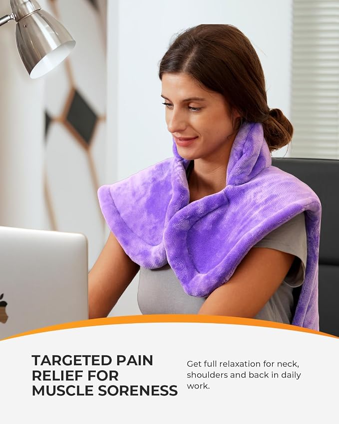 CooCoCo Back Heating Pads for Women Grandma, FSA Eligible Heat Pad for Back Pain Relief, Cute Heat Pad with 6 Heat Levels, Mothers Day Gifts & Birthday Gifts for Mom, HSA Store Approved Items, Purple