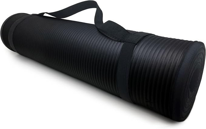 MICRODRY Multi-Purpose Fitness Mat, Cushioned & Non-Slip Foam for Yoga, Pilates, HIIT, Skid-Resistant and Tear-Resistant, 24"x72" with Carry Strap