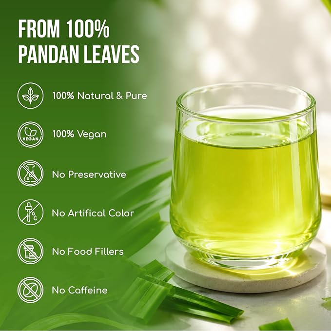 FreshDrinkUS, Premium 2oz Natural Pandan Leaves Dried, 100% Pure Dried Pandan Leaves, Pandan Leaf Tea, No Additives, No Caffeine, Vegan (2 oz Dried Leaves)