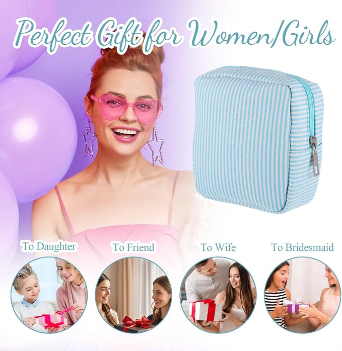 Period Bag, Cute Pad Pouch, Period Bag Pouch, Tampon Bags for Purse, Women Pad Tampon Menstrual Cups Panty Liners, Blue