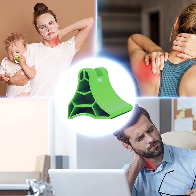 Occipital Release Tool, Portable Cervical Vertebra Suboccipital Release Device, Handheld Deep Muscle Trigger Acupressure Point Massager, Pain Relief for Headache Migraine Neck Shoulders Back (Green)