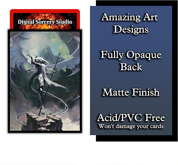 Angel Horror Card Game Sleeves - 102 Pack Textured Back - Perfect for MTG Atraxa Praetor's Voice Commander - Custom Art Sleeves for Magic The Gathering and Other Trading Card Games