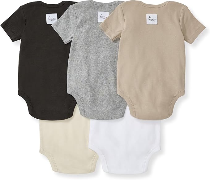 Burt's Bees Baby Bodysuits, Short Sleeve and Long Sleeve One-Pieces, 100% Organic Cotton