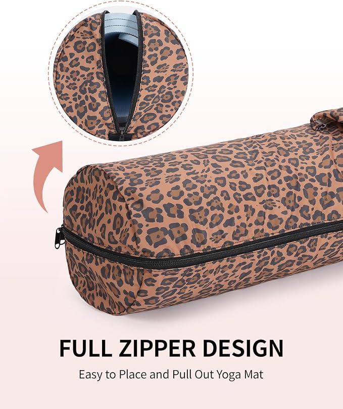 sportsnew Yoga Mat Bag, Full Zip Cargo Yoga Mat Carrier Bag with Drawstring Water Bottle Pocket and Bottom Wet Pocket, Exercise Yoga Mat Carrier Holder Multi-Functional Storage Bag Patent Pending