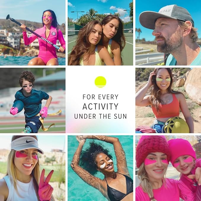Sun Patch, Reusable Under Eye Sunblock Patches, 100% Silicone Sunscreen Under Eye Patches for UV Protection, Face Stickers with UPF 50, 1 Pack/4 Pairs, Sunkiss (Nude) (Golf, Surf, Swim, Ski & Snow)