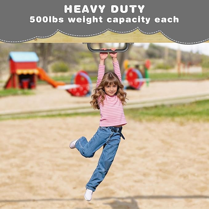 Dolibest 6 Pack 17-Inch Safety Handle, Heavy Duty Metal Safety Playground Handles, Indoor Monkey Bars, Playset Grab Handles for Kids Playhouse, Climbing Frame, Treehouse, Swing Set Accessories -Black