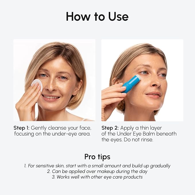 MAREE Under Eye Balm Stick Hydrating – 2 PACK Retinol Caffeine Under Eye Brightener Stick for Older Women – Collagen Undereye Cream for Dark Circles & Wrinkles – Skin Care Treatment Moisturizer