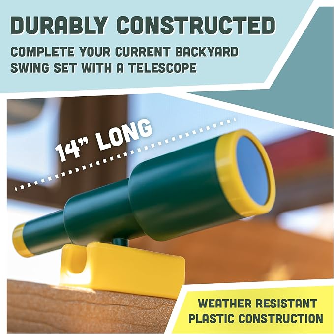 Squirrel Products Pirate Telescope - Swing Set Accessories Replacements & Additions - Active Outdoor Play for Boys & Girls Ages 3 & Older